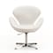 Manhattan Comfort Raspberry Faux Leather Adjustable Swivel Chair in White and Polished Chrome, PK2 2-AC038-WH - alternate 5